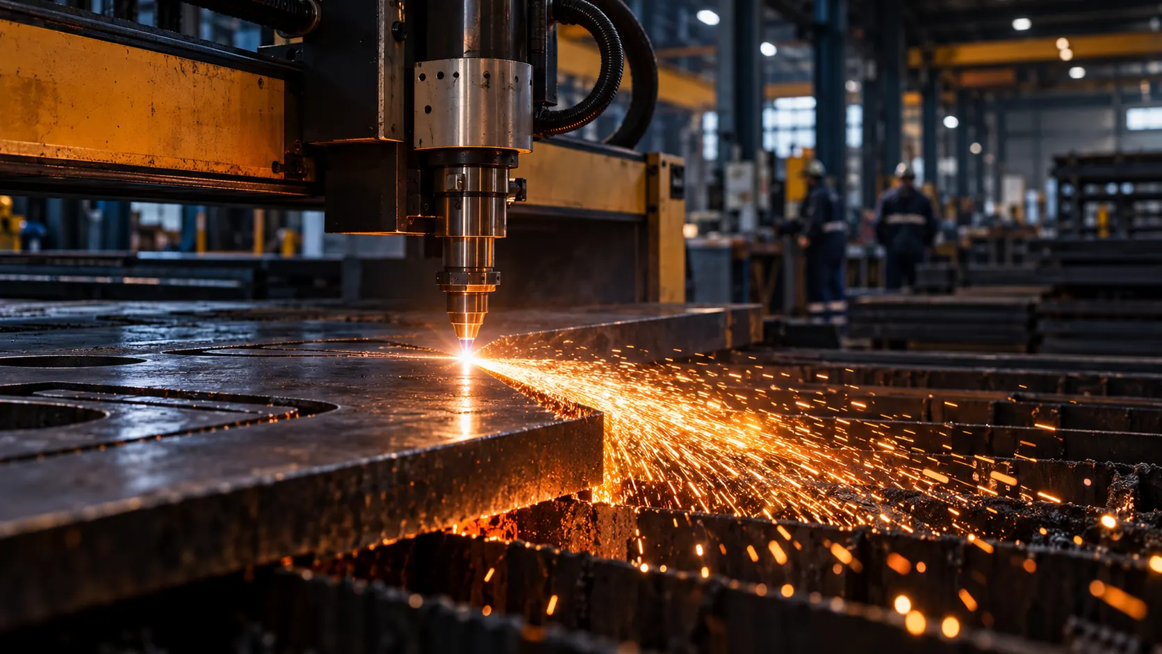 CNC laser cutting of steel plate at Superbia Machining and Trading